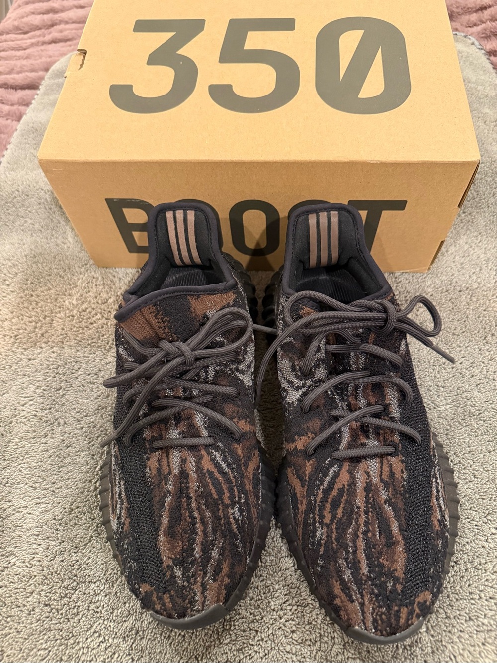 Yeezy Neutral Brown and Tan Retail Tag Display